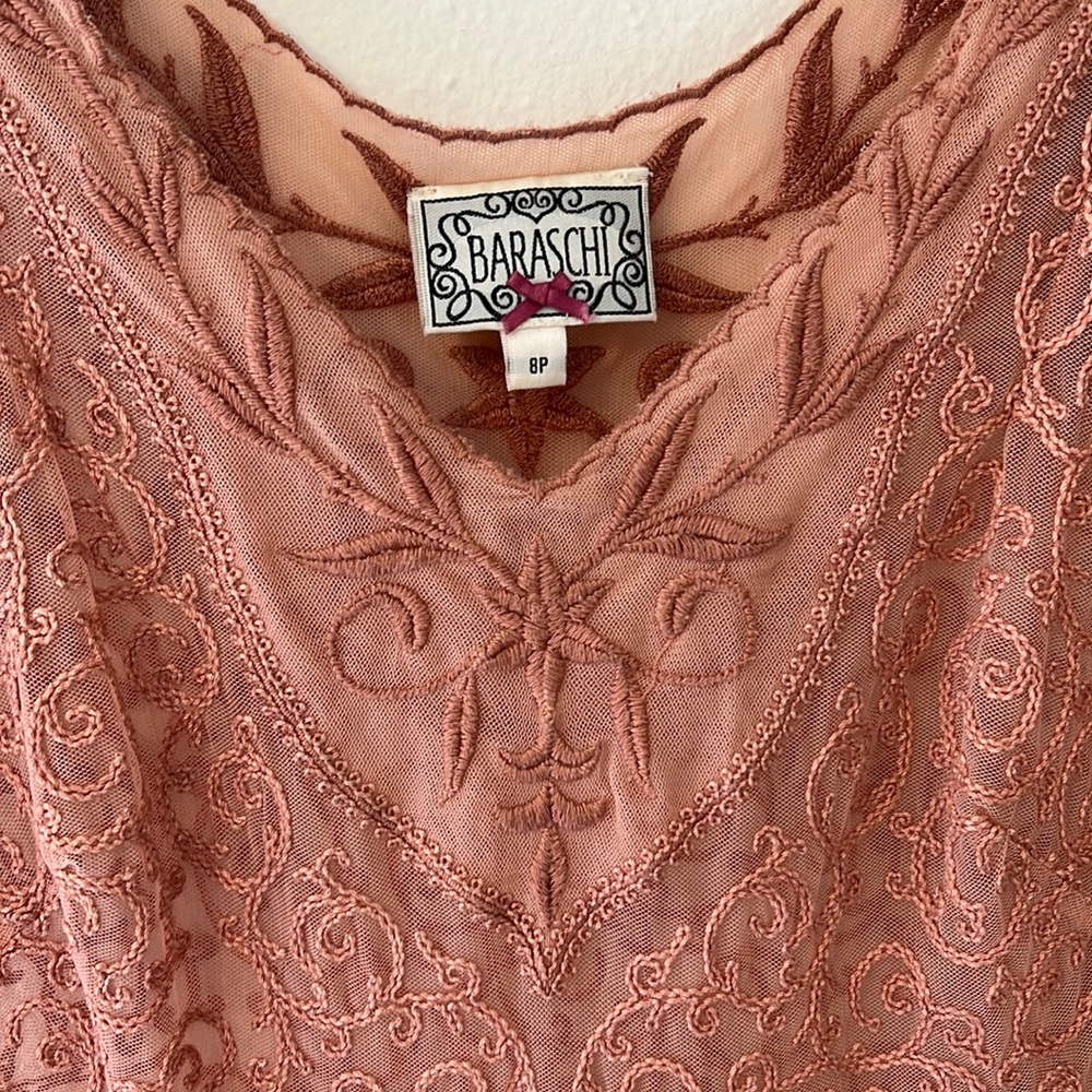 Yoana Baraschi ‘At Dusk’ mauve pink lace dress